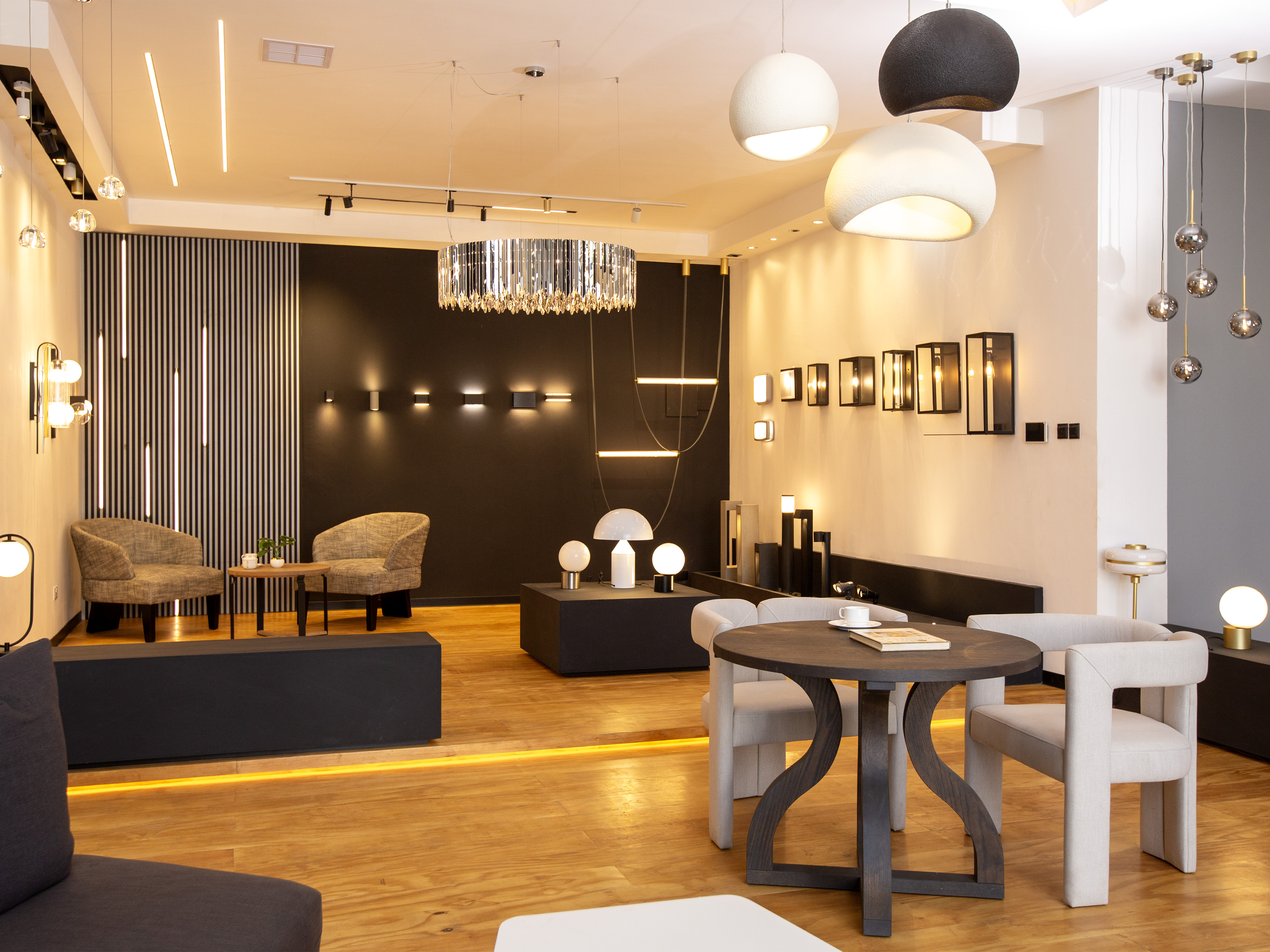 Studio team working at table